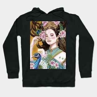 Princess and peacock,sticker. Hoodie